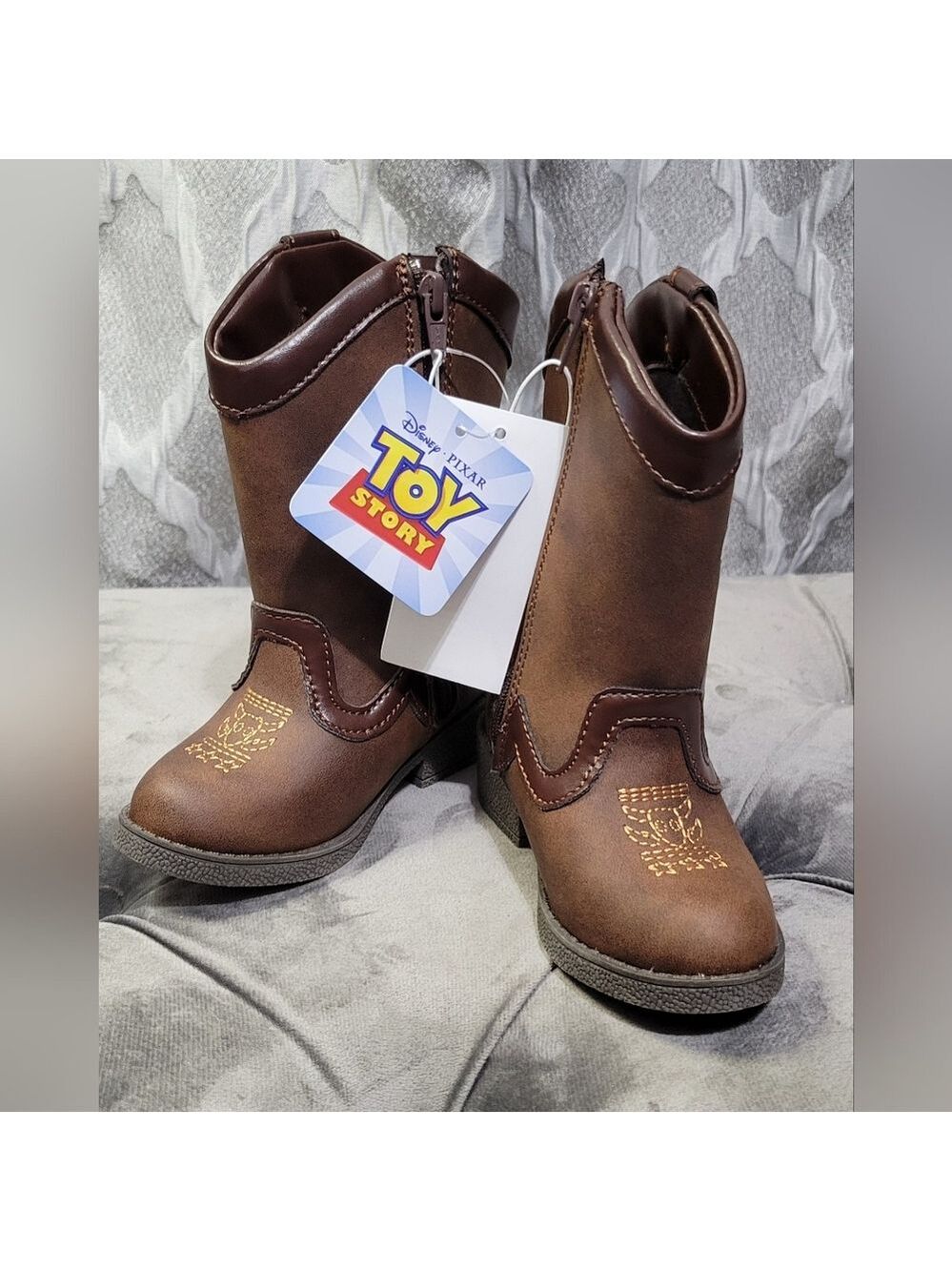 Disney Pixar | Toy Story | Kids Cowboy Boots | Sheriff Woody | Brown | Size 5 - Picture 3 of 8